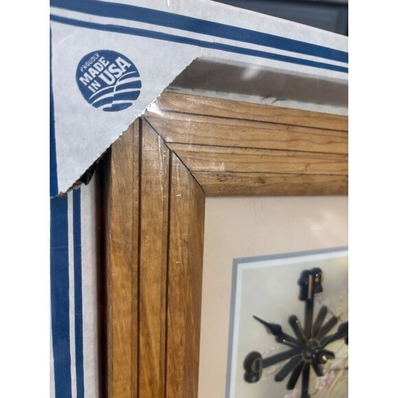 Vtg Andre Orpinas Solid Wood‎ Framed Clock Girls Meadow - Picture 4 of 5